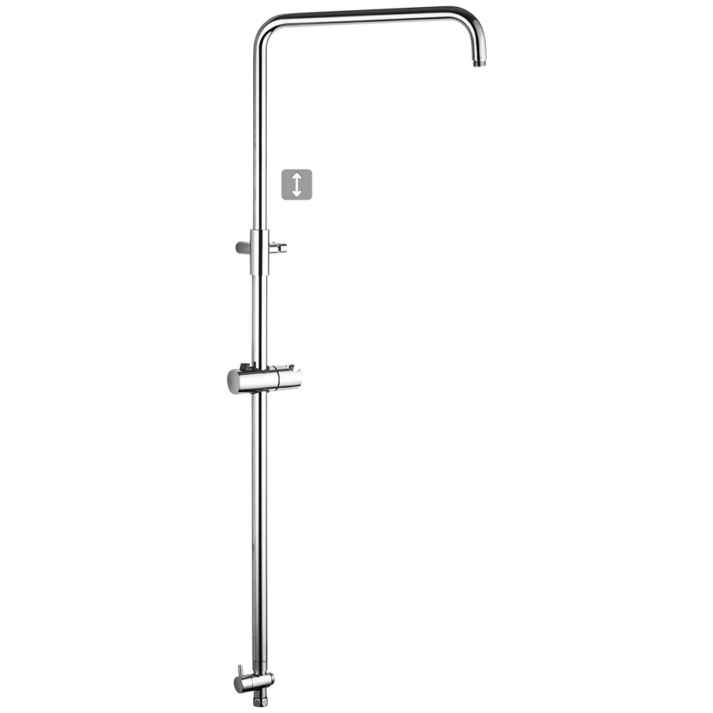 Adjustable bridge brass shower column height from 750 to 1300 mm complete with sliding and diverter, 1/2 connection female
