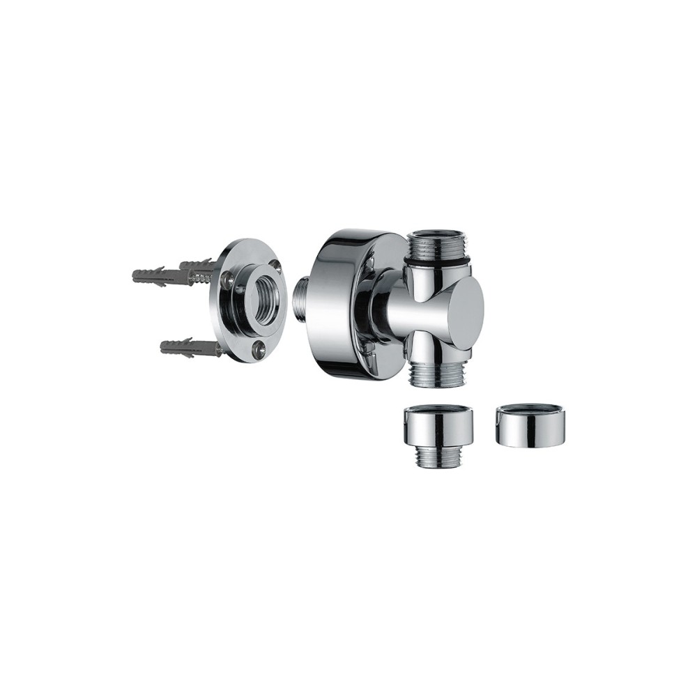 Multifunction support for shower columns 1/2 x 3/4 x 3/4 suitable for built-in and external mixers