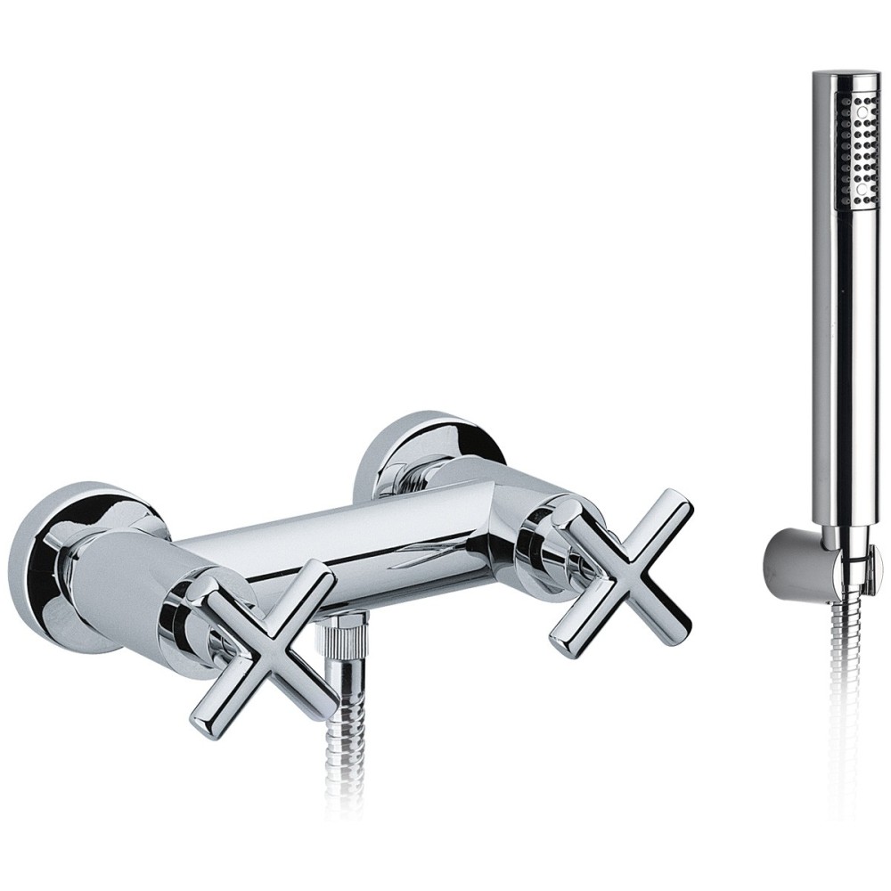 External shower mixer with shower kit COMPLETE