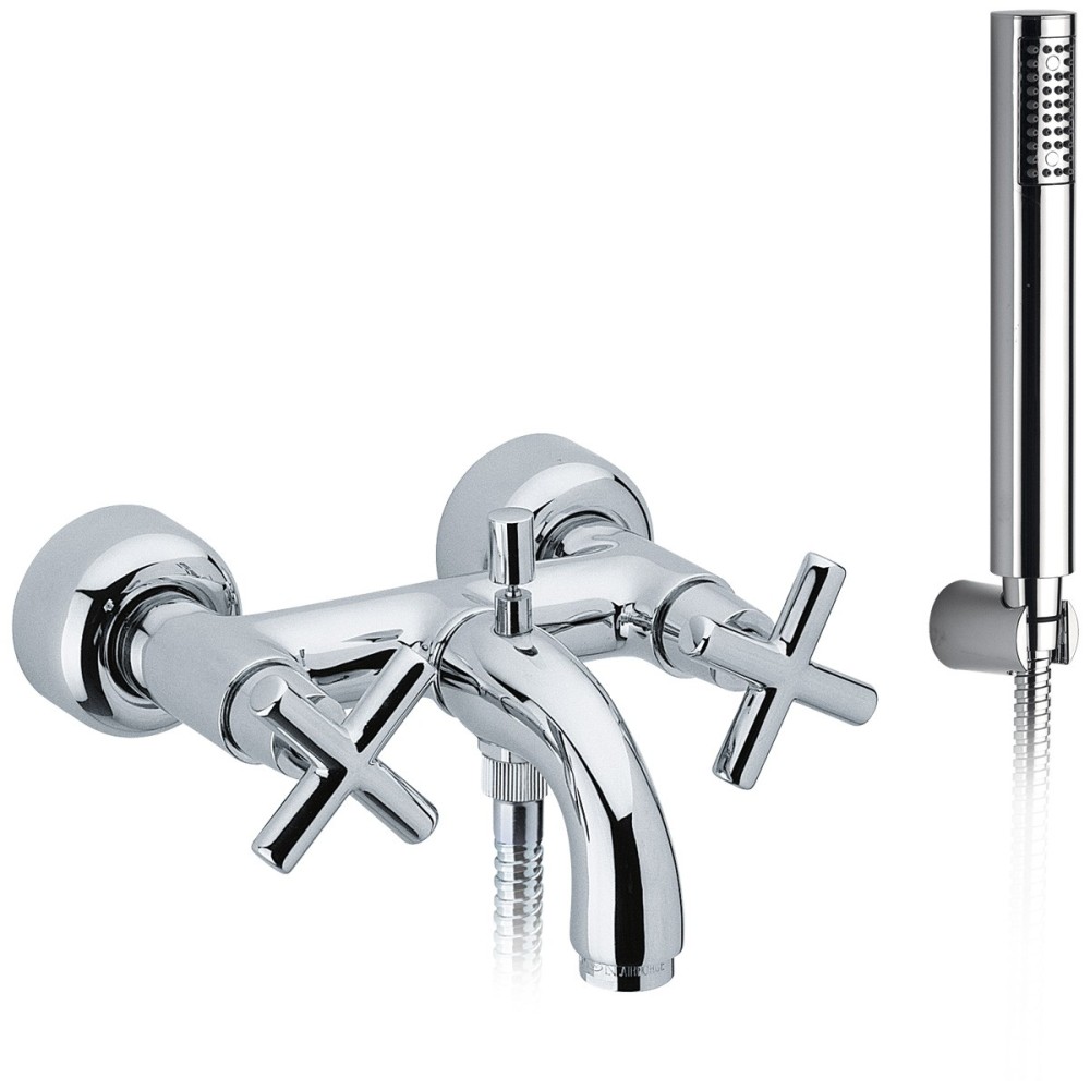 Bath mixer with shower set complete