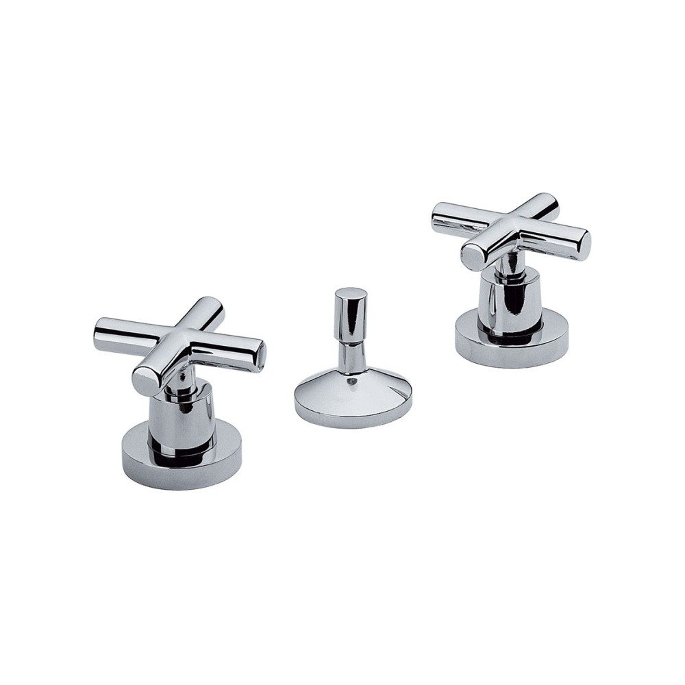 Bidet mixer set with pop-up