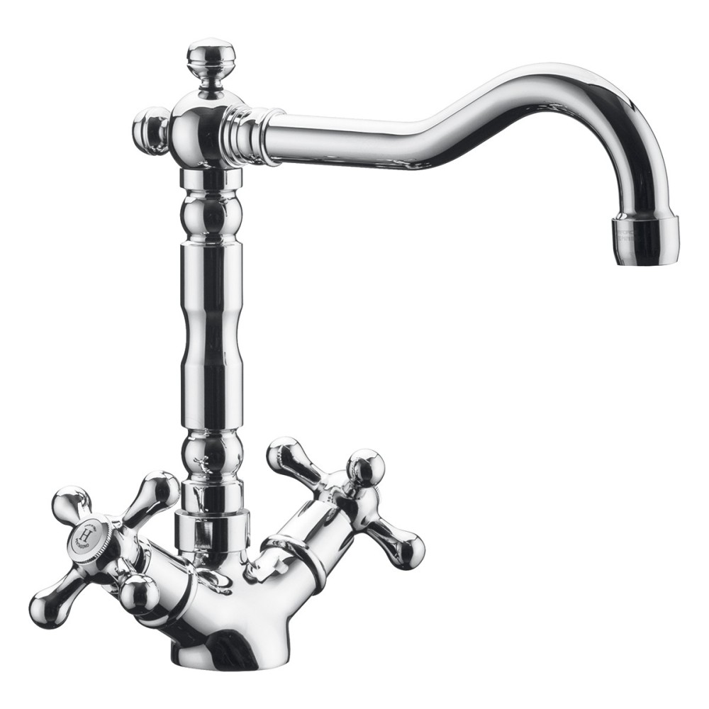 One-hole sink mixer old style spout