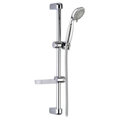Saliscendi completo doccia tre getti in abs e flessibile cm 150 con portasapone