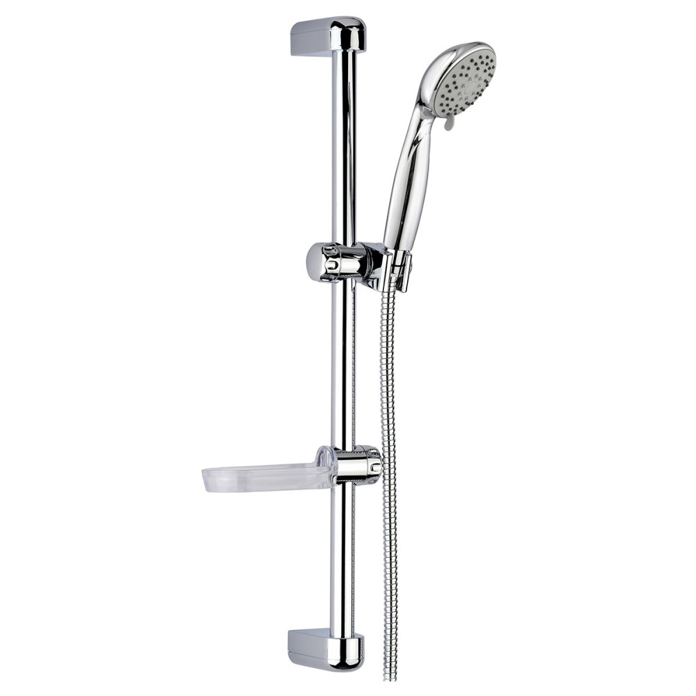 Sliding rail complete with three-jets abs shower flexible cm 150 and soap holder