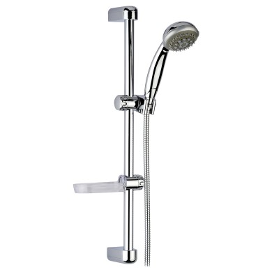 Saliscendi completo doccia quattro getti in abs e flessibile cm 150 con portasapone