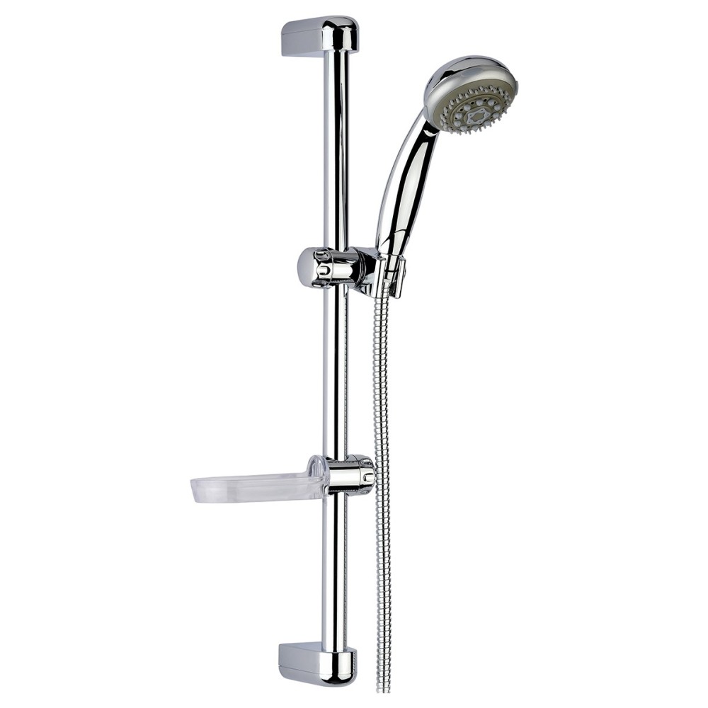 Sliding rail complete with four-jets abs shower flexible cm 150 and soap holder