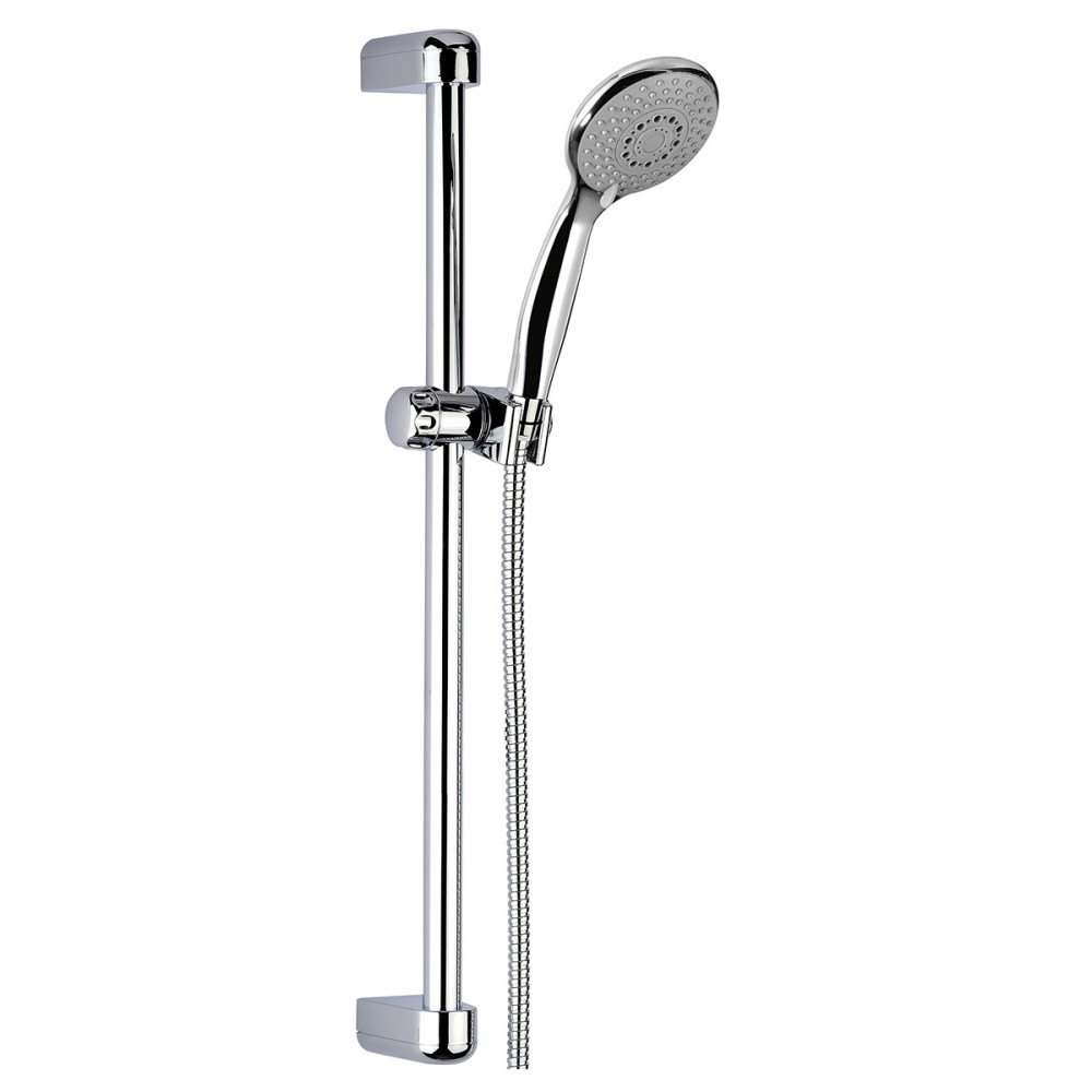 Sliding rail complete with three-jets abs shower and flexible cm 150