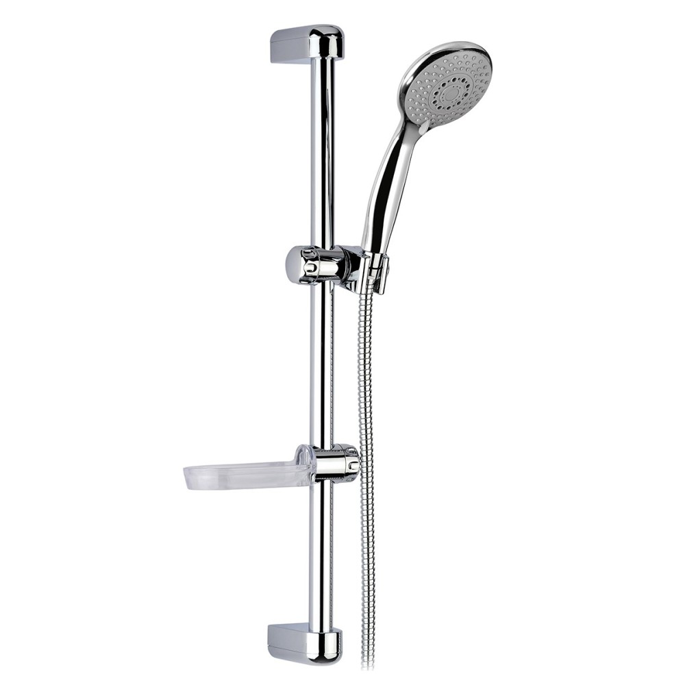 Sliding rail complete with three-jets abs shower flexible cm 150 and soap holder