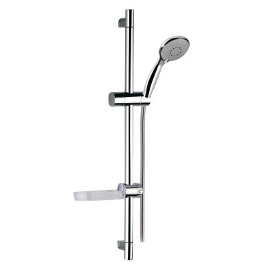 Saliscendi completo doccia tre getti in abs e flessibile cm 150 con portasapone