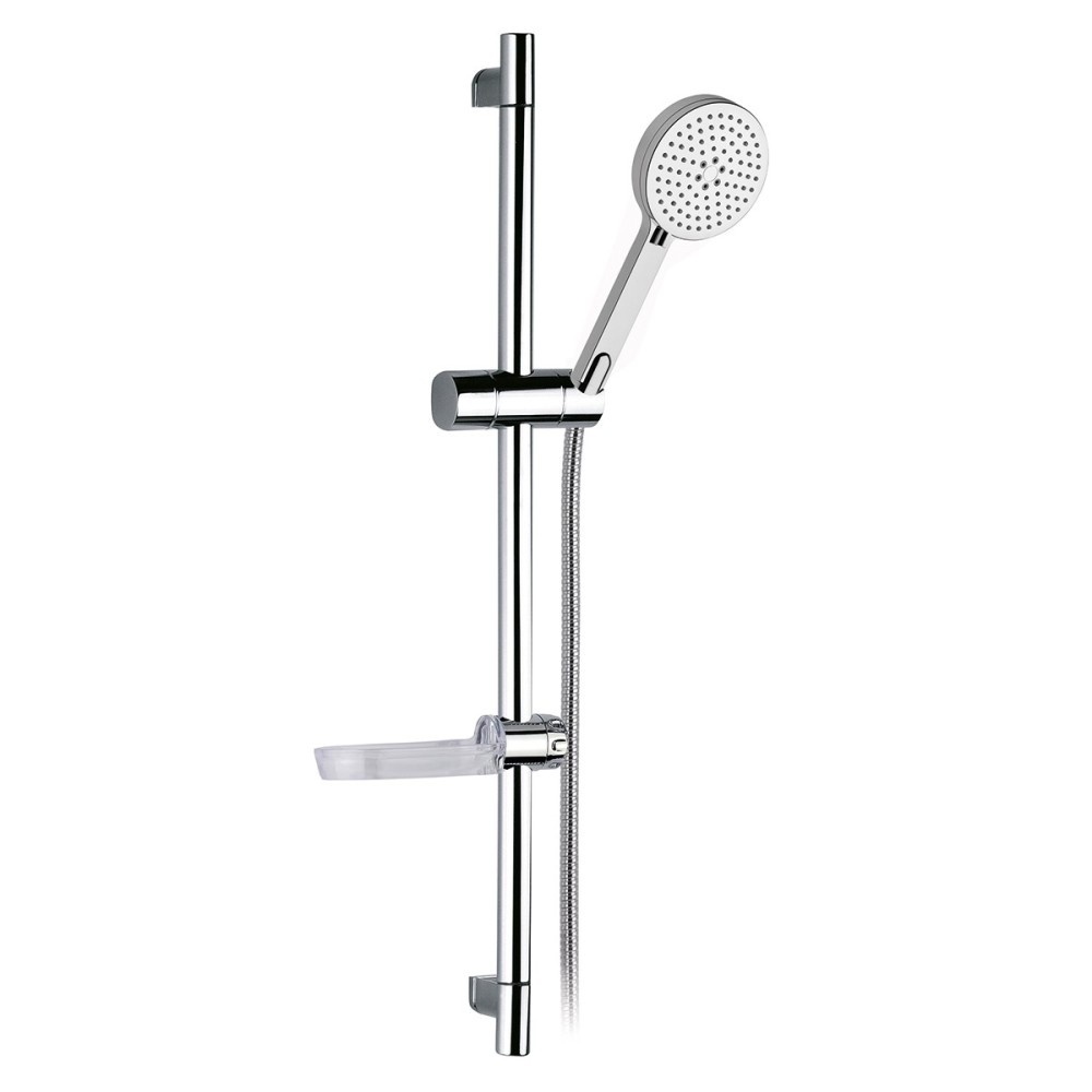 Sliding rail complete with two-jets abs shower flexible cm 150 and soap holder