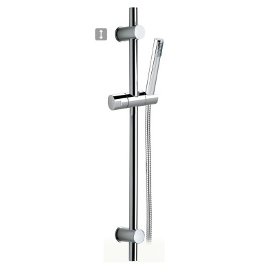 Saliscendi completo in ottone doccia abs monogetto, flessibile doccia cm 150 con supporto regolabile