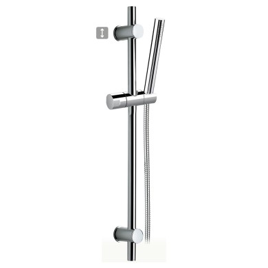 Saliscendi completo in ottone doccia ottone monogetto, flessibile doccia cm 150 con supporto regolabile