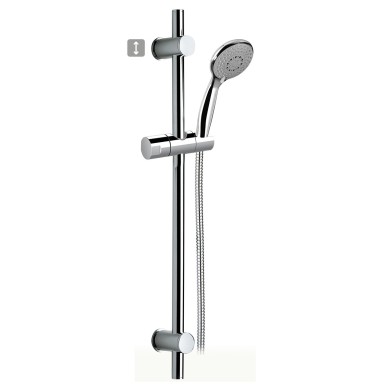 Saliscendi completo in ottone doccia tre getti in abs, flessibile doccia cm 150 con supporto regolabile