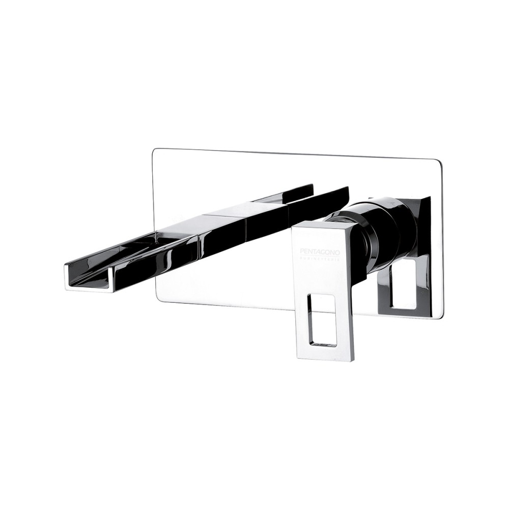Miscelatore lavabo incasso, bocca cascata cm 18