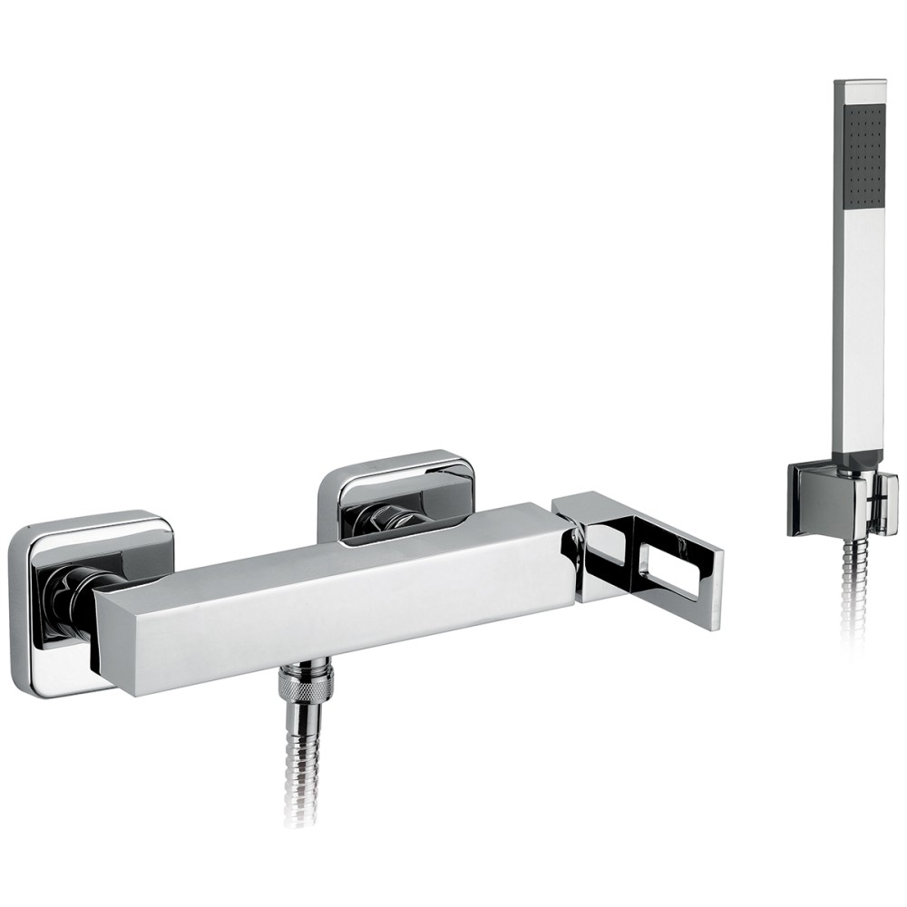 External single lever shower mixer with shower set complete