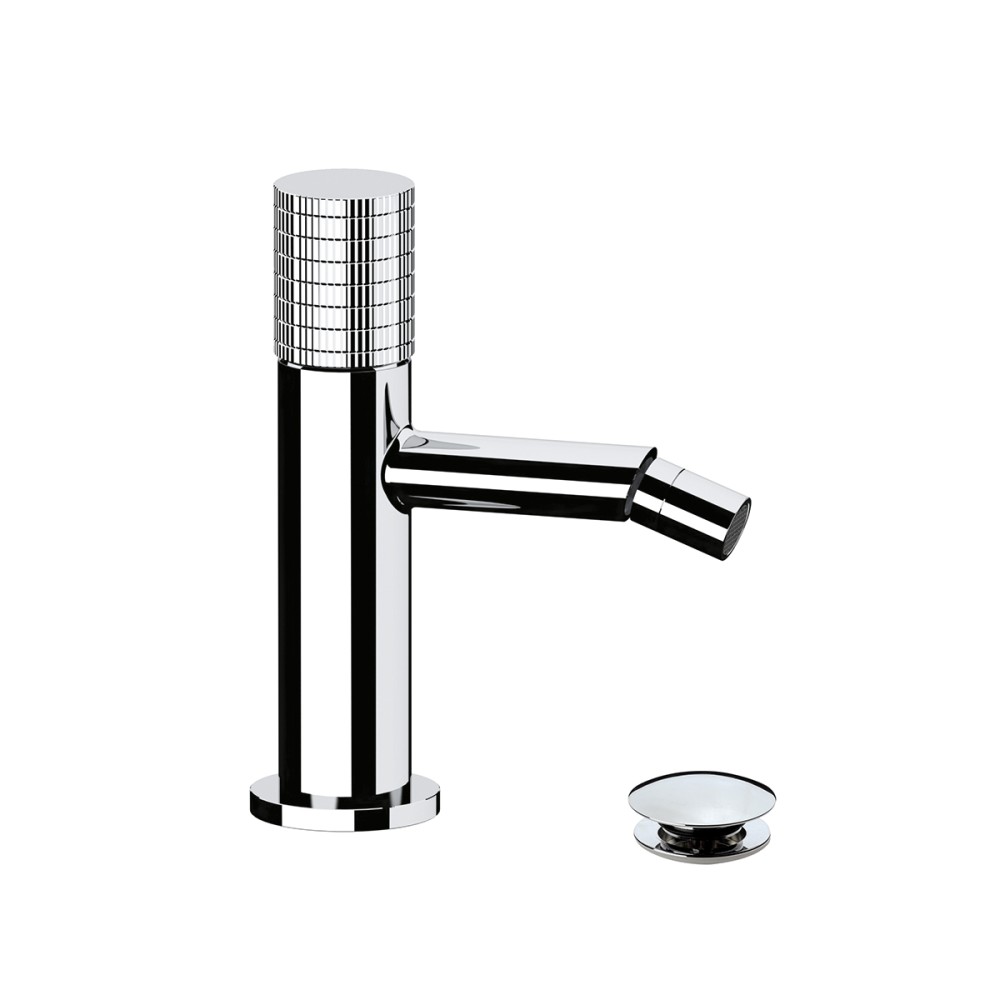 Single lever bidet mixer with "Click-Clack" waste