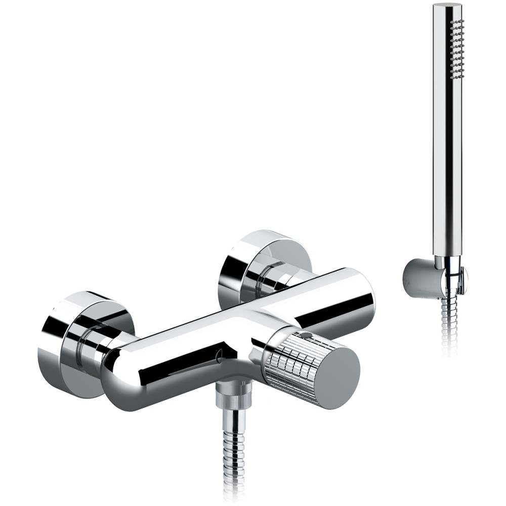 External single lever shower mixer with shower set complete