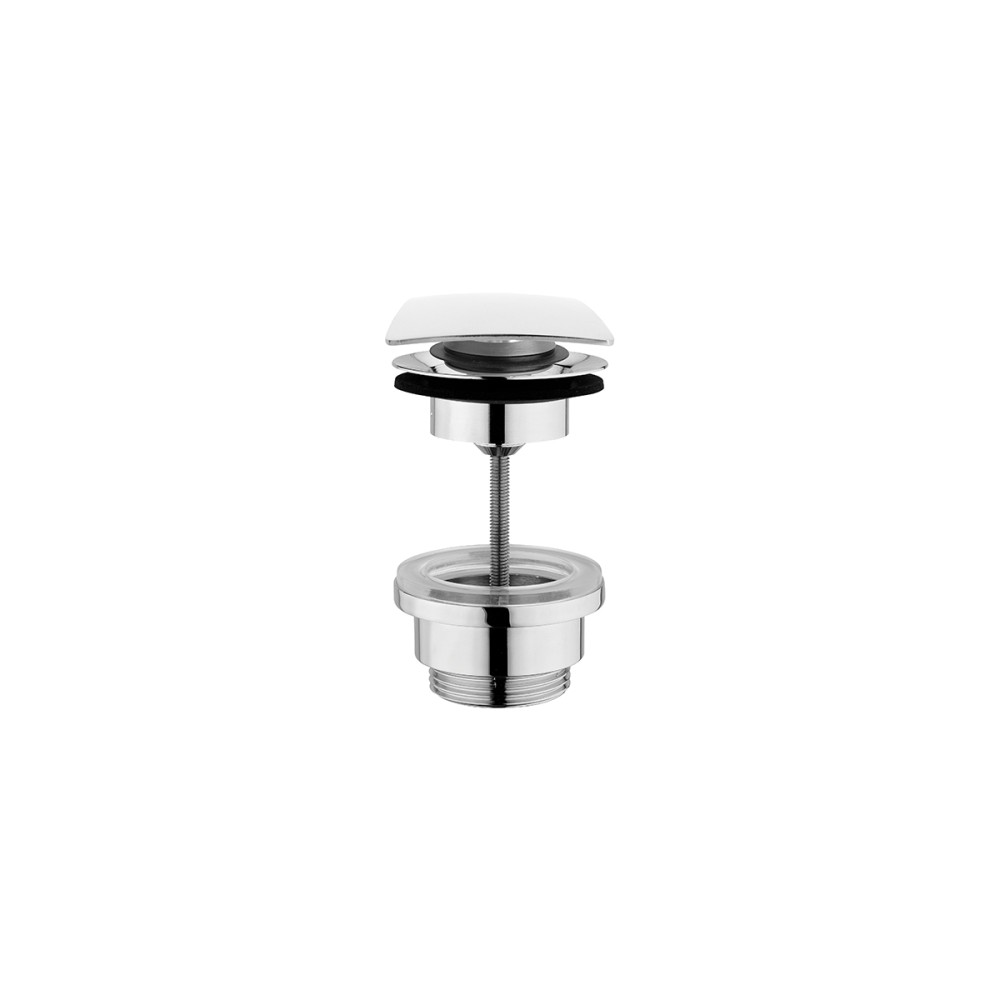 Square automatic pop up waste click-clack short model
