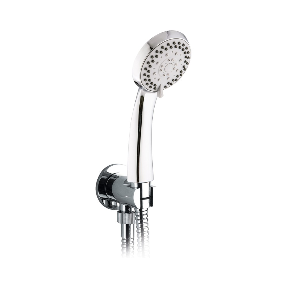 Set doccia cinque getti completo di supporto presa acqua e flessibile cm 150