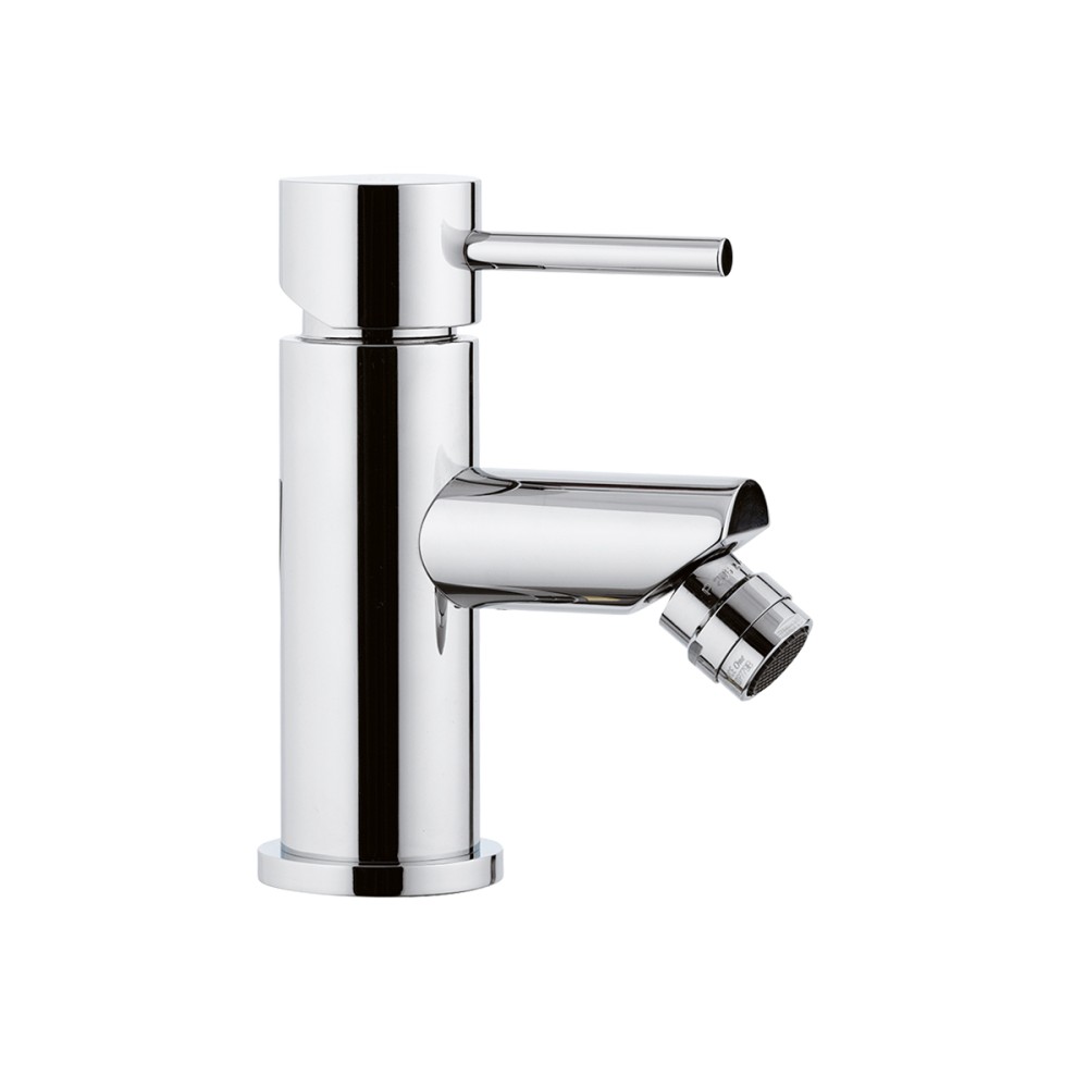 Single lever bidet mixer without pop-up