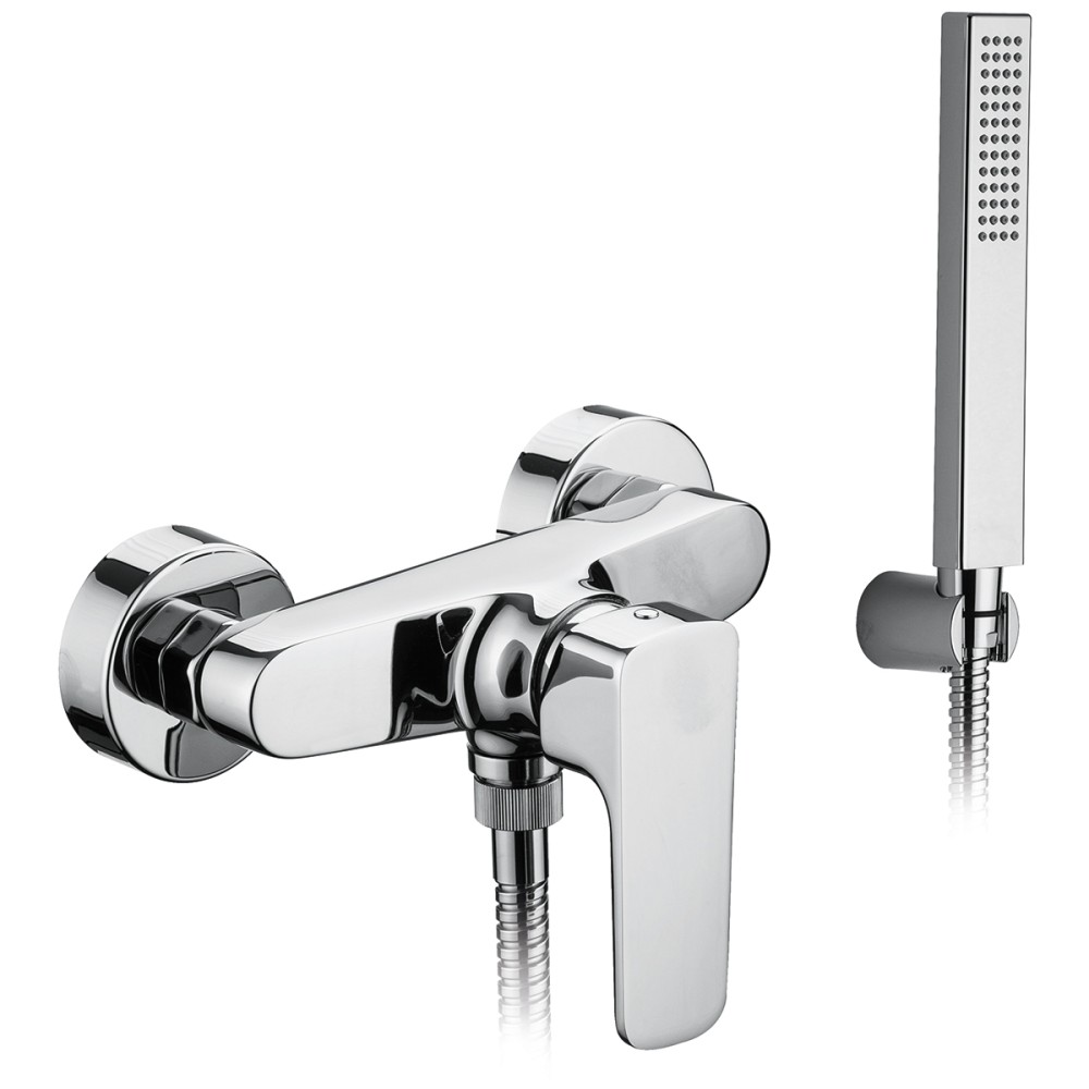 External single lever shower mixer with shower set complete