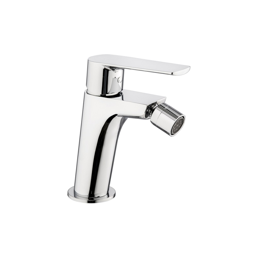 Single lever bidet mixer without pop-up