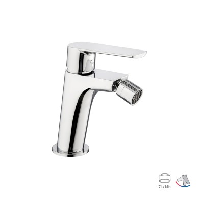Single lever bidet mixer without pop-up