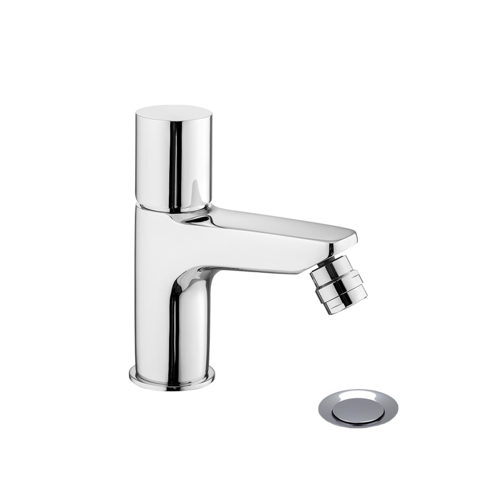 Single lever bidet mixer with pop-up