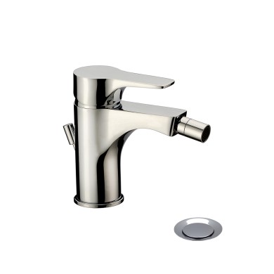 Single lever bidet mixer with pop-up