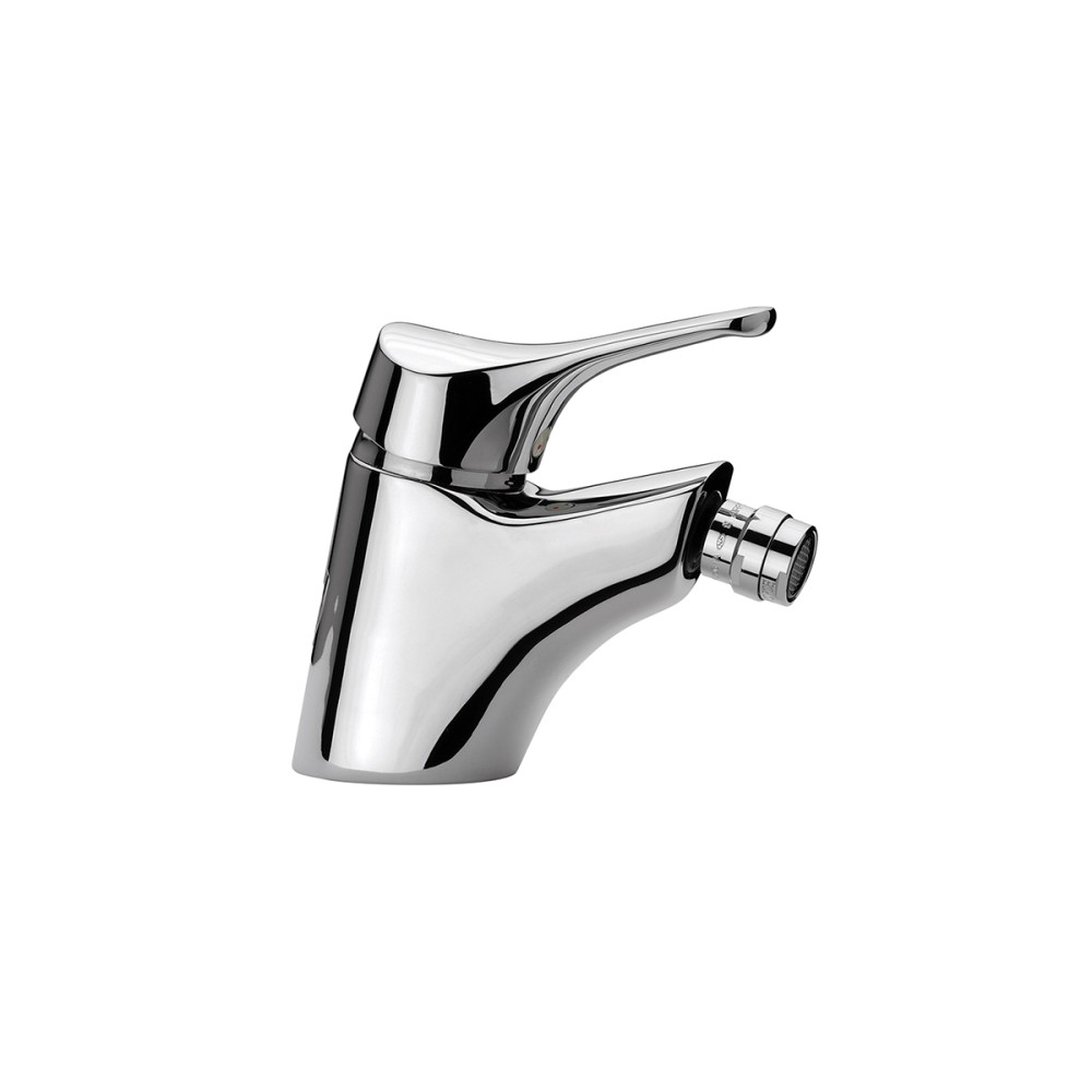 Single lever bidet mixer without pop-up