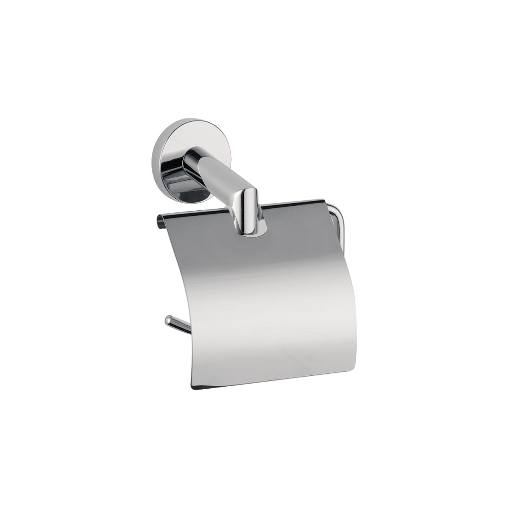 Portarotolo con coperchio in ottone cromato