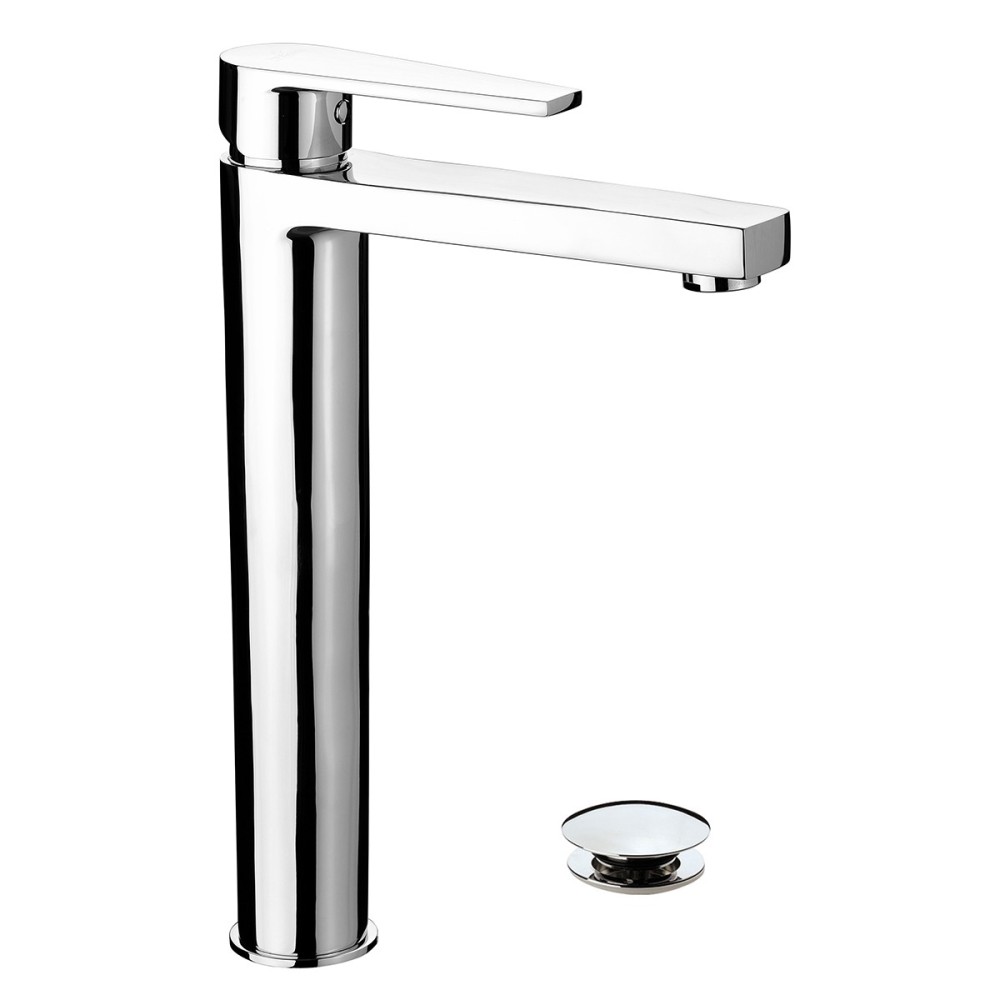 Single lever basin mixer H 300 mm with "Click-Clack" waste