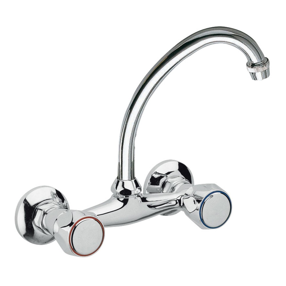 Sink mixer wall mounted "J" spout