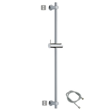 Saliscendi completo con supporti regolabili e flessibile doccia cm 150