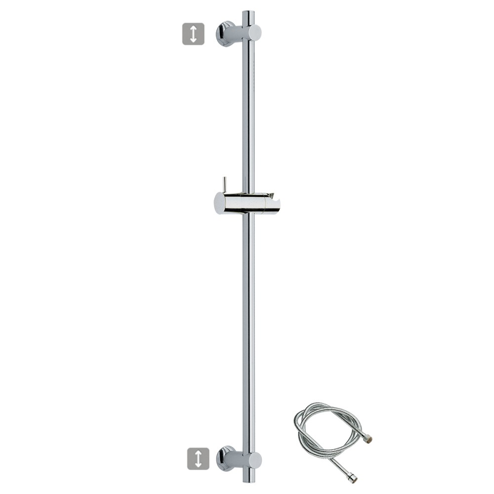 Sliding rail complete in brass with two adjustable supports and flexible cm 150
