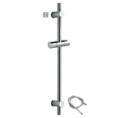 Saliscendi completo in ottone con supporto regolabile e flessibile doccia cm 150