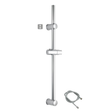 Saliscendi completo in ottone con supporto regolabile e flessibile doccia cm 150