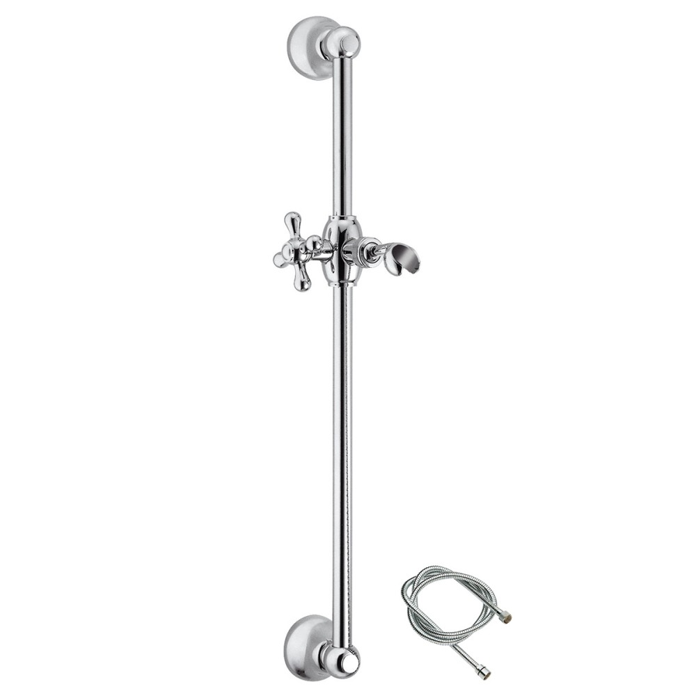 Sliding rail retro style complete in brass with flexible cm 150