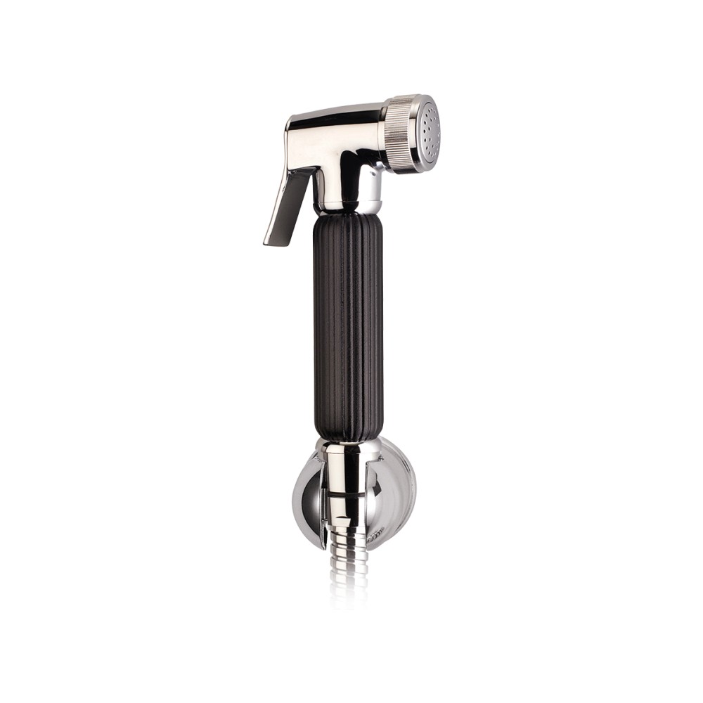 Full brass shut-off kit black/chrome finish