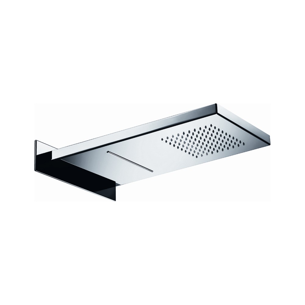 Wall shower head anti-limestone two-jets in polished s.s. 200x500