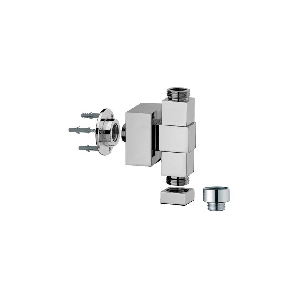 Square multifunction support for shower columns 1/2 x 3/4 x 3/4 suitable for built-in and external mixers