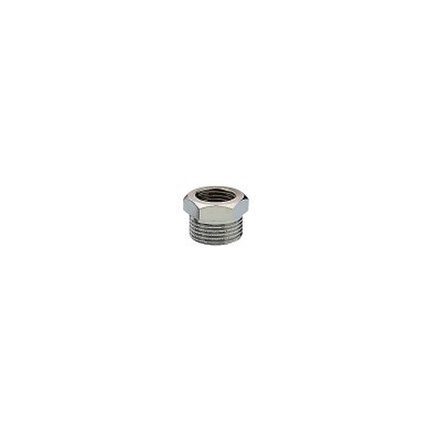 Hexagonal reducing nipple C.P. brass