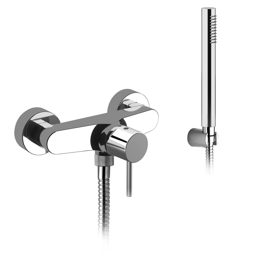Miscelatore doccia esterno frontale completo con kit doccia