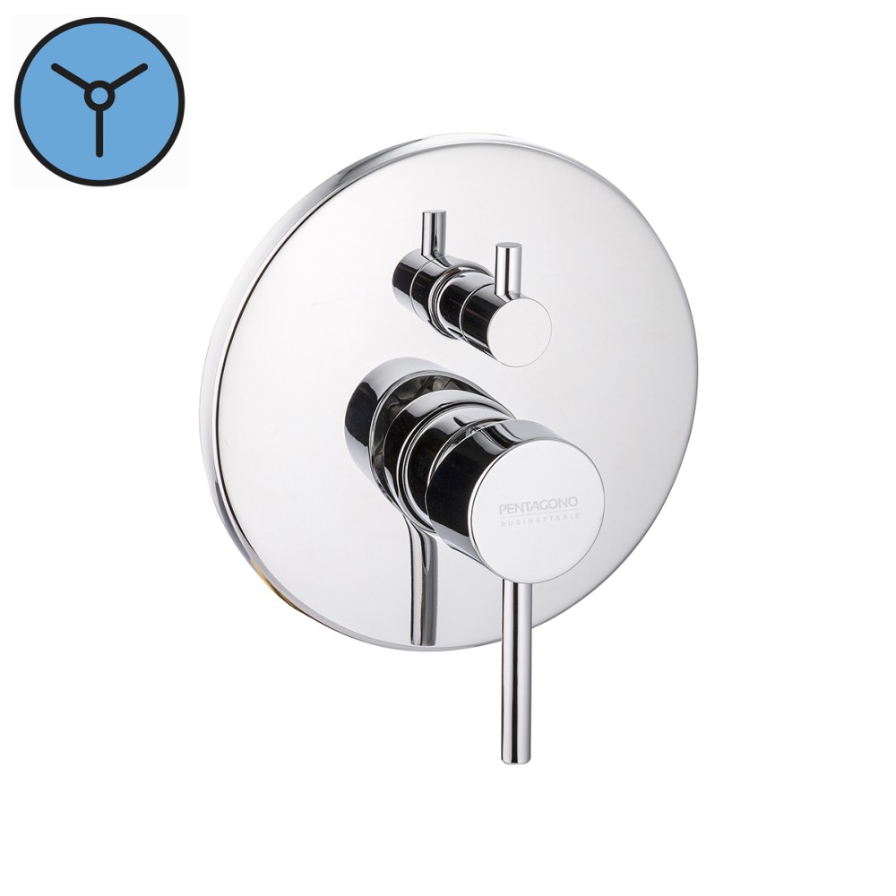 Concealed shower mixer 3 way with ceramic diverter COMPLETE