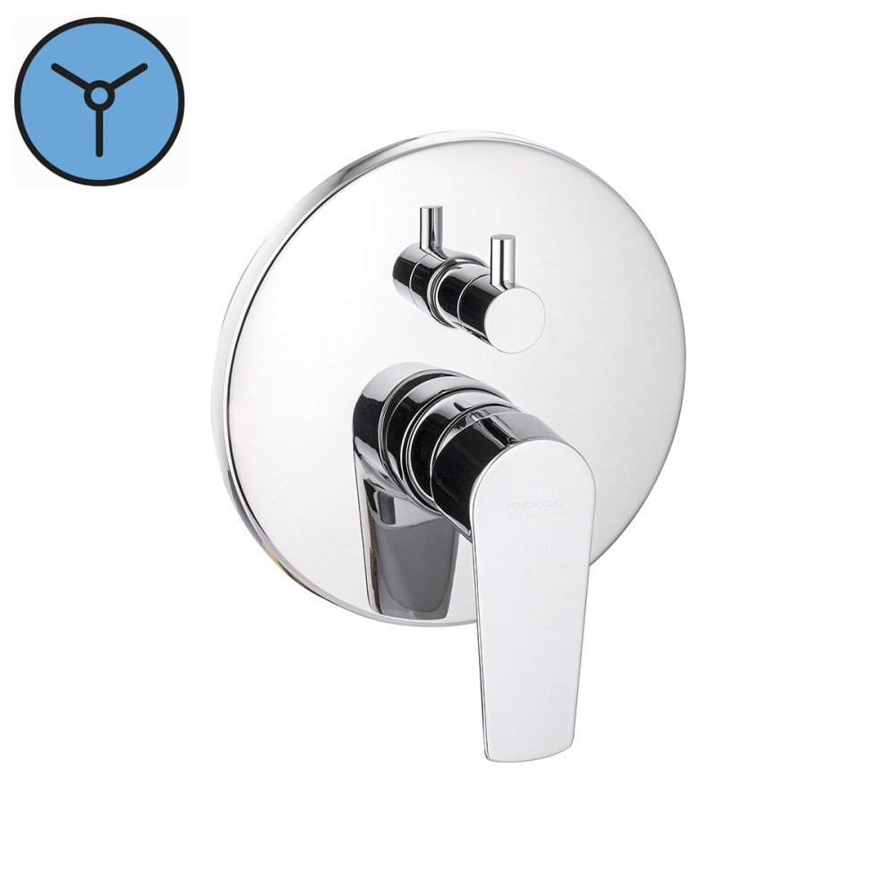 Miscelatore incasso doccia 3 vie con deviatore ceramico COMPLETO
