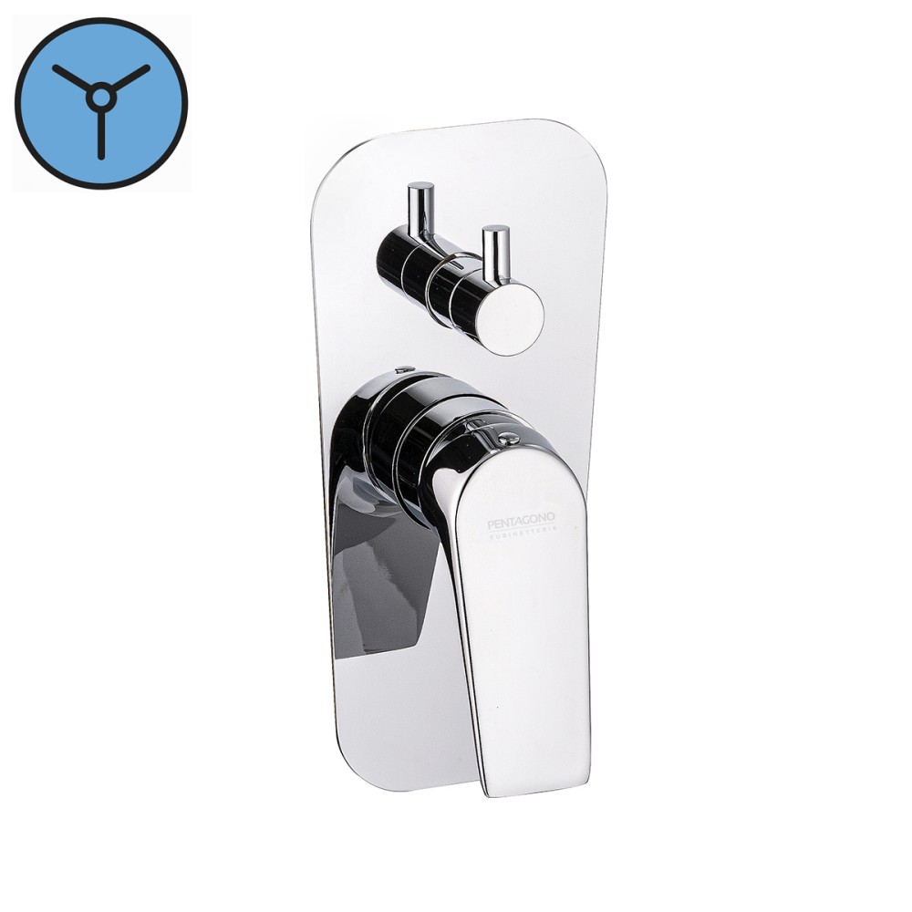 Miscelatore incasso doccia 3 vie con deviatore ceramico COMPLETO