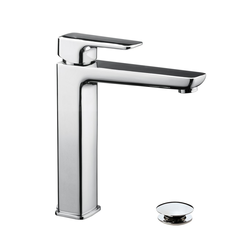 Single lever basin mixer H 215 mm with "Click-Clack" waste