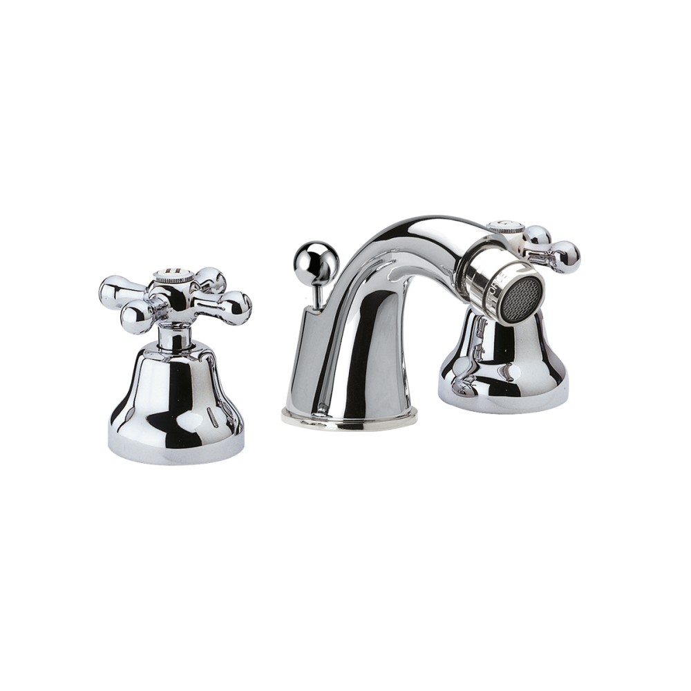 Bidet mixer set with pop-up