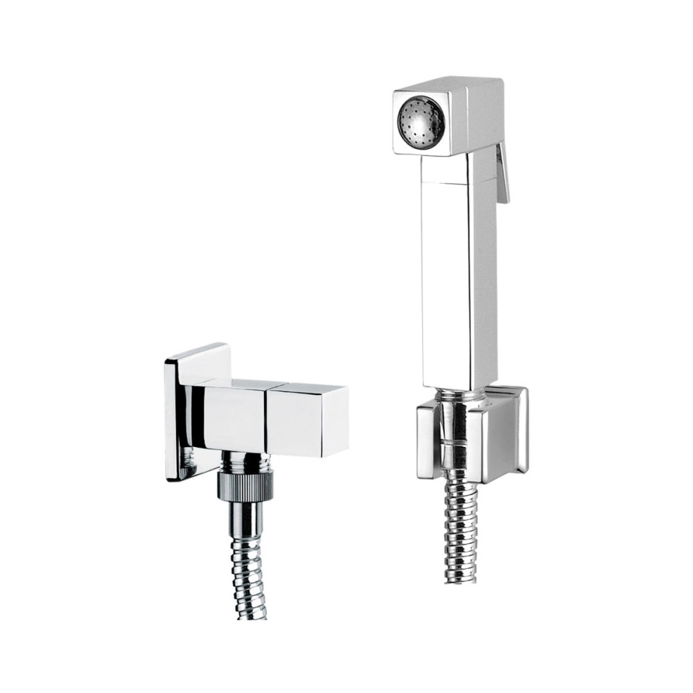 Kit doccia a pulsante in ottone completo con rubinetto 1/2