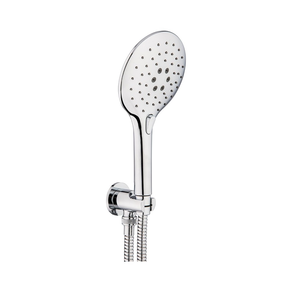 Set doccia tre getti completo di supporto presa acqua e flessibile cm 150